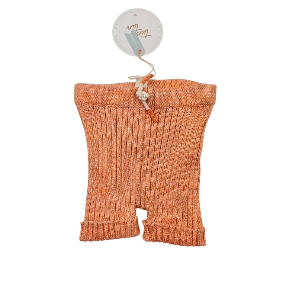 NWT Tun Tun Pima Cotton Apricot Marl Knit Shorts, 6/12m